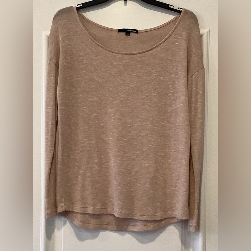 Tally Weijl Cream Lightweight Sweater Top Size XS Long Sleeves Oversized